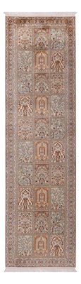 Løber Silketæppe - Kashmir Silk - 303 x 81 cm - mørk beige