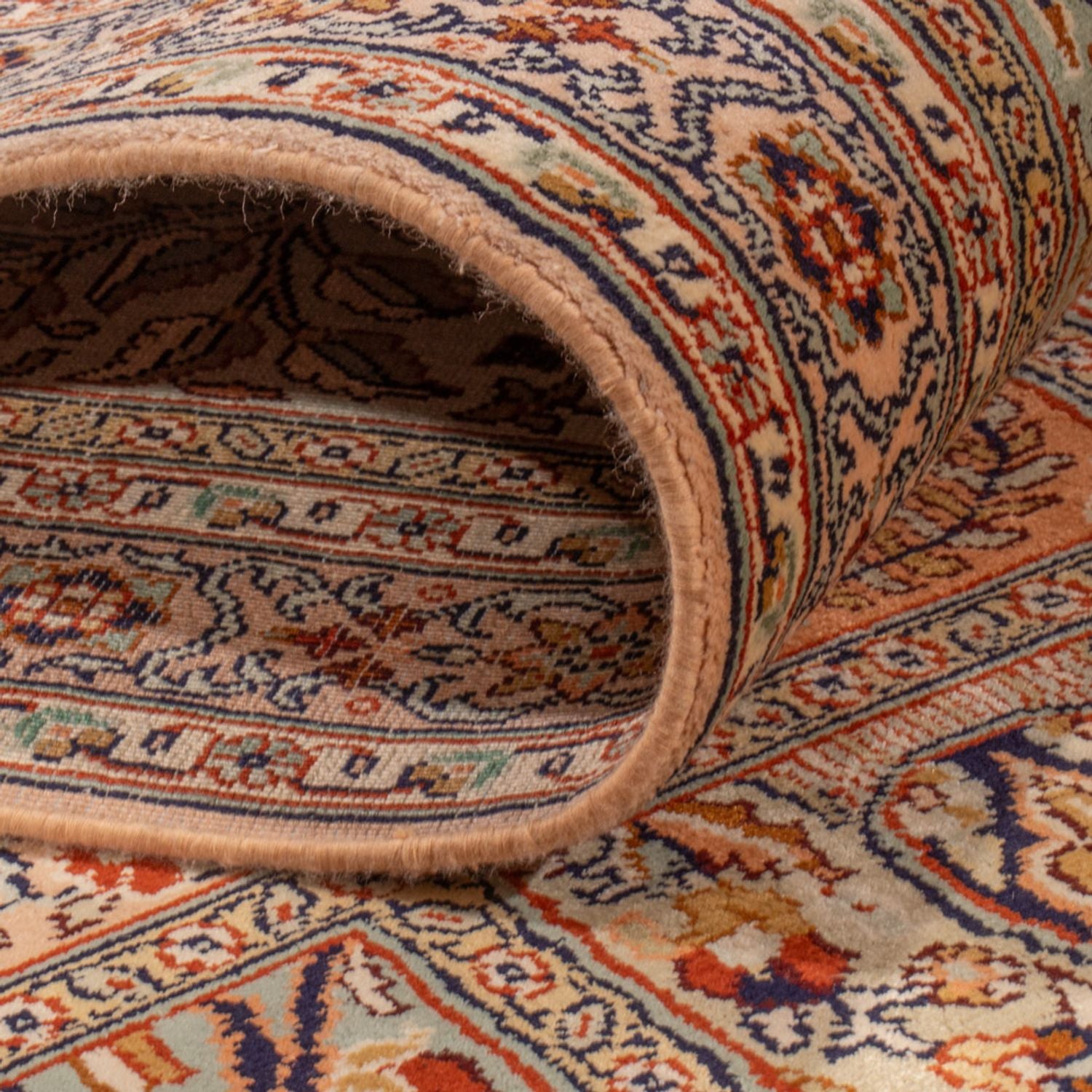 Løber Silketæppe - Kashmir Silk - 303 x 81 cm - mørk beige