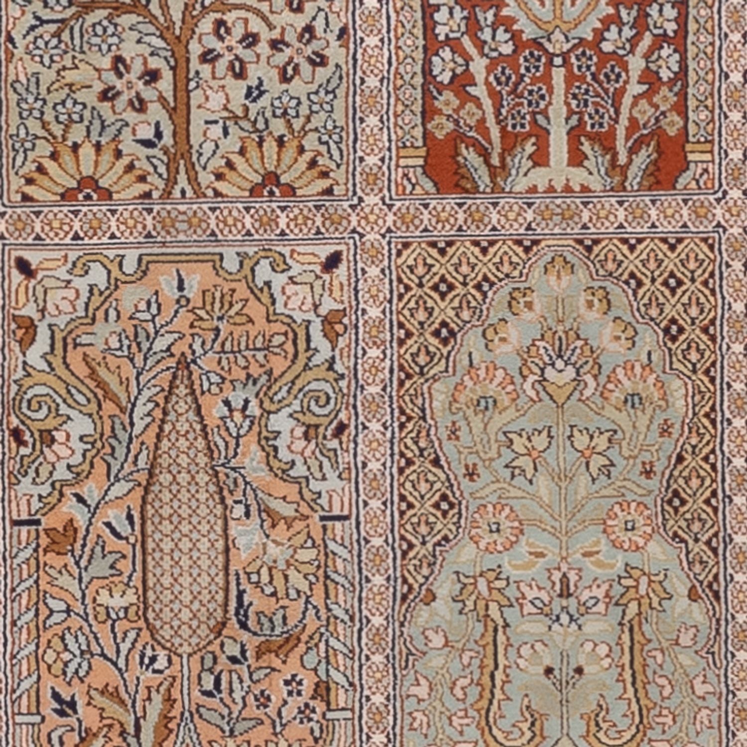 Løber Silketæppe - Kashmir Silk - 296 x 78 cm - mørk beige