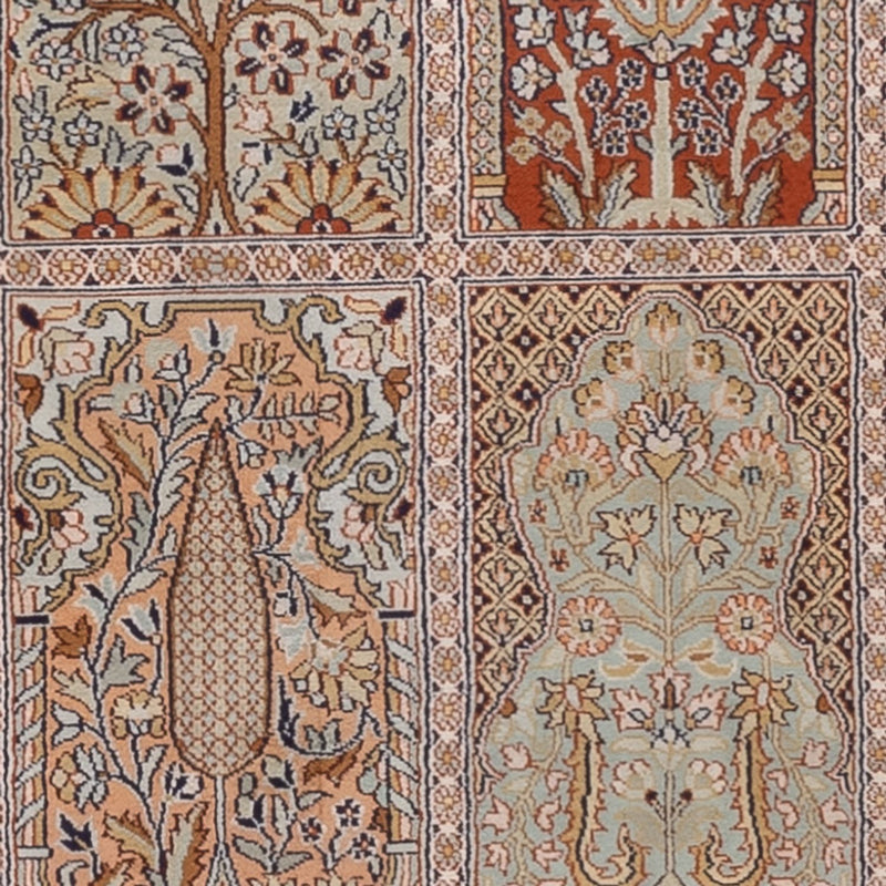 Løber Silketæppe - Kashmir Silk - 296 x 78 cm - mørk beige