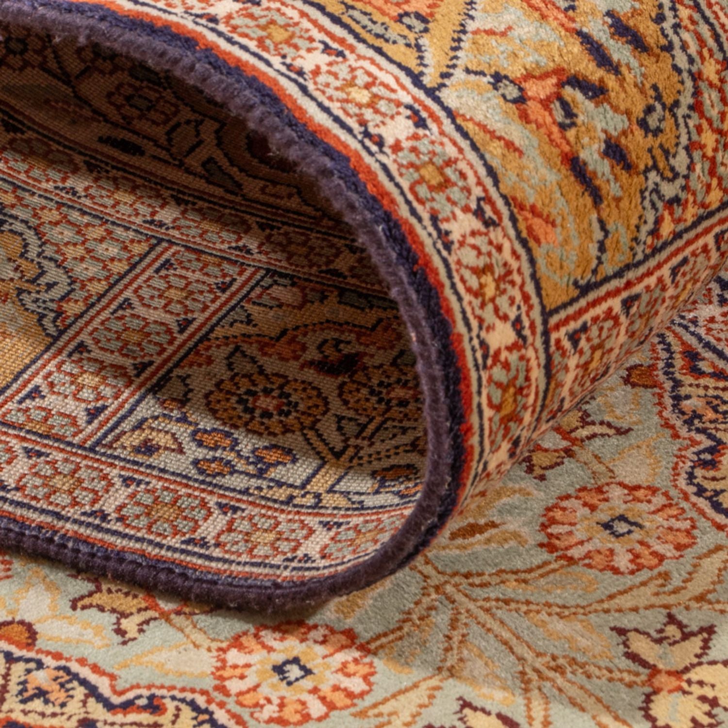 Løber Silketæppe - Kashmir Silk - 296 x 78 cm - mørk beige