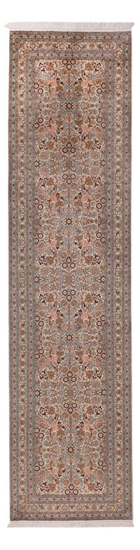 Løber Silketæppe - Kashmir Silk - 338 x 79 cm - mørk beige