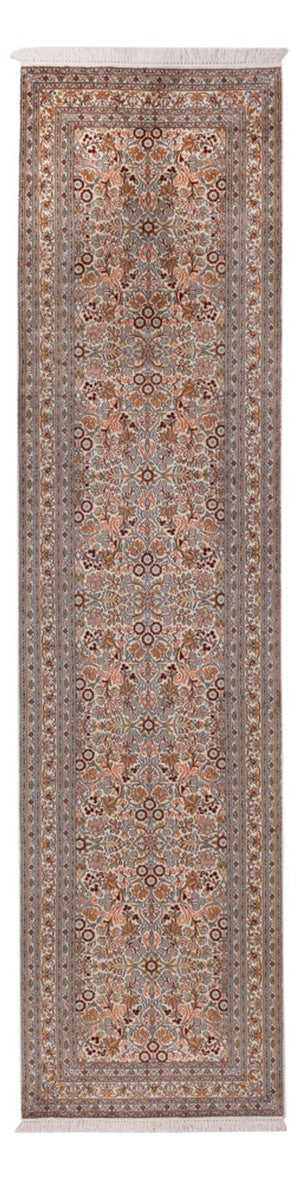 Løber Silketæppe - Kashmir Silk - 338 x 79 cm - mørk beige