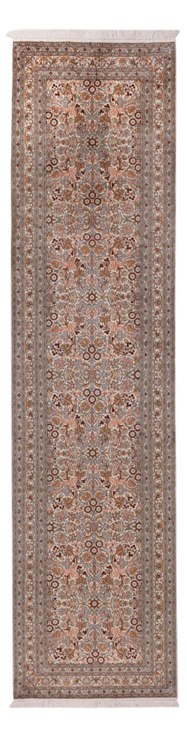 Løber Silketæppe - Kashmir Silk - 338 x 79 cm - mørk beige
