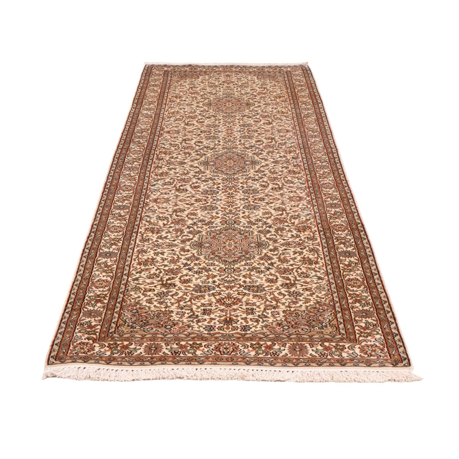Løber Silketæppe - Kashmir Silk - 290 x 81 cm - lys beige