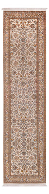 Løber Silketæppe - Kashmir Silk - 325 x 76 cm - lys beige