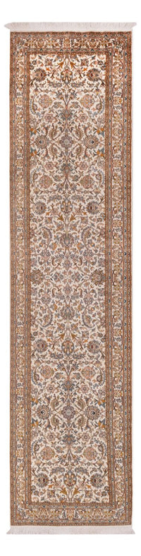 Løber Silketæppe - Kashmir Silk - 325 x 76 cm - lys beige