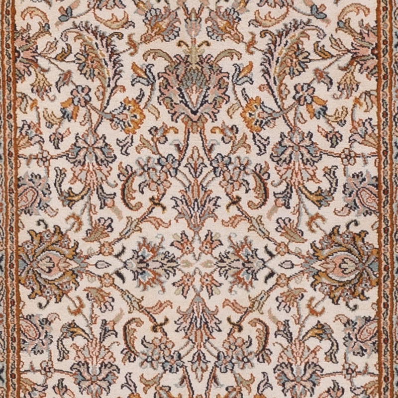 Løber Silketæppe - Kashmir Silk - 325 x 76 cm - lys beige
