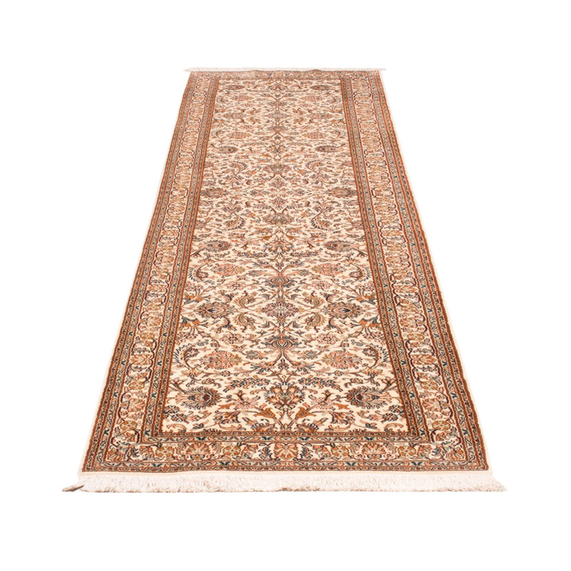 Løber Silketæppe - Kashmir Silk - 325 x 76 cm - lys beige
