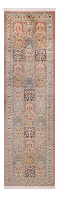 Løber Silketæppe - Kashmir Silk - 280 x 80 cm - mørk beige