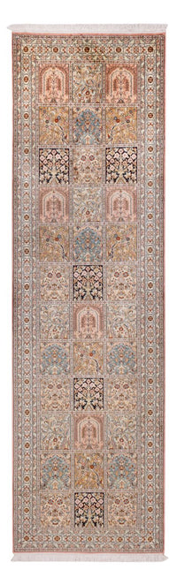 Løber Silketæppe - Kashmir Silk - 280 x 80 cm - mørk beige