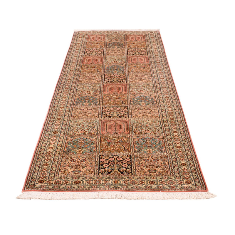 Løber Silketæppe - Kashmir Silk - 280 x 80 cm - mørk beige
