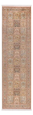 Løber Silketæppe - Kashmir Silk - 282 x 79 cm - mørk beige