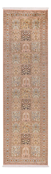 Løber Silketæppe - Kashmir Silk - 282 x 79 cm - mørk beige