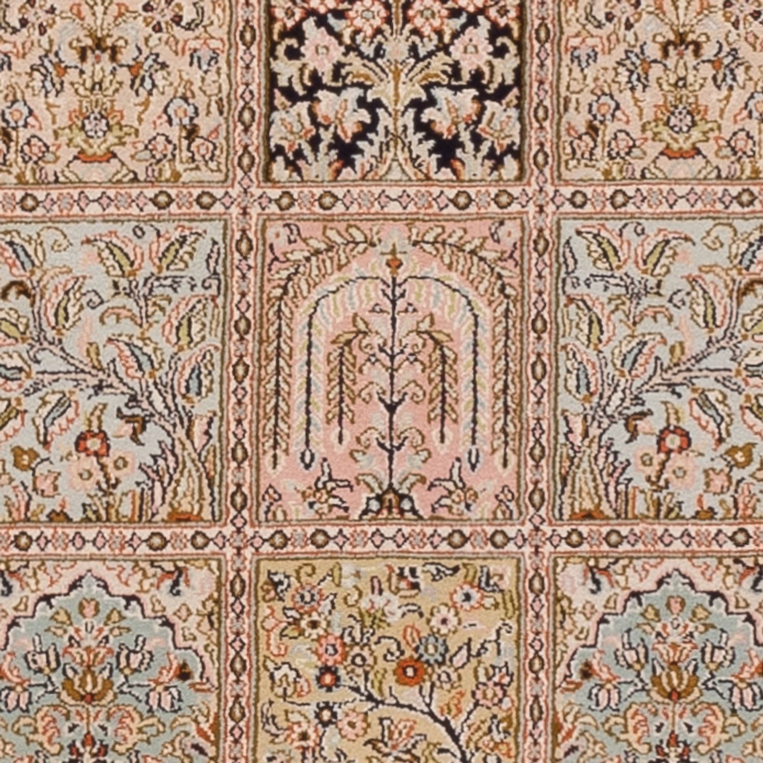 Løber Silketæppe - Kashmir Silk - 282 x 79 cm - mørk beige