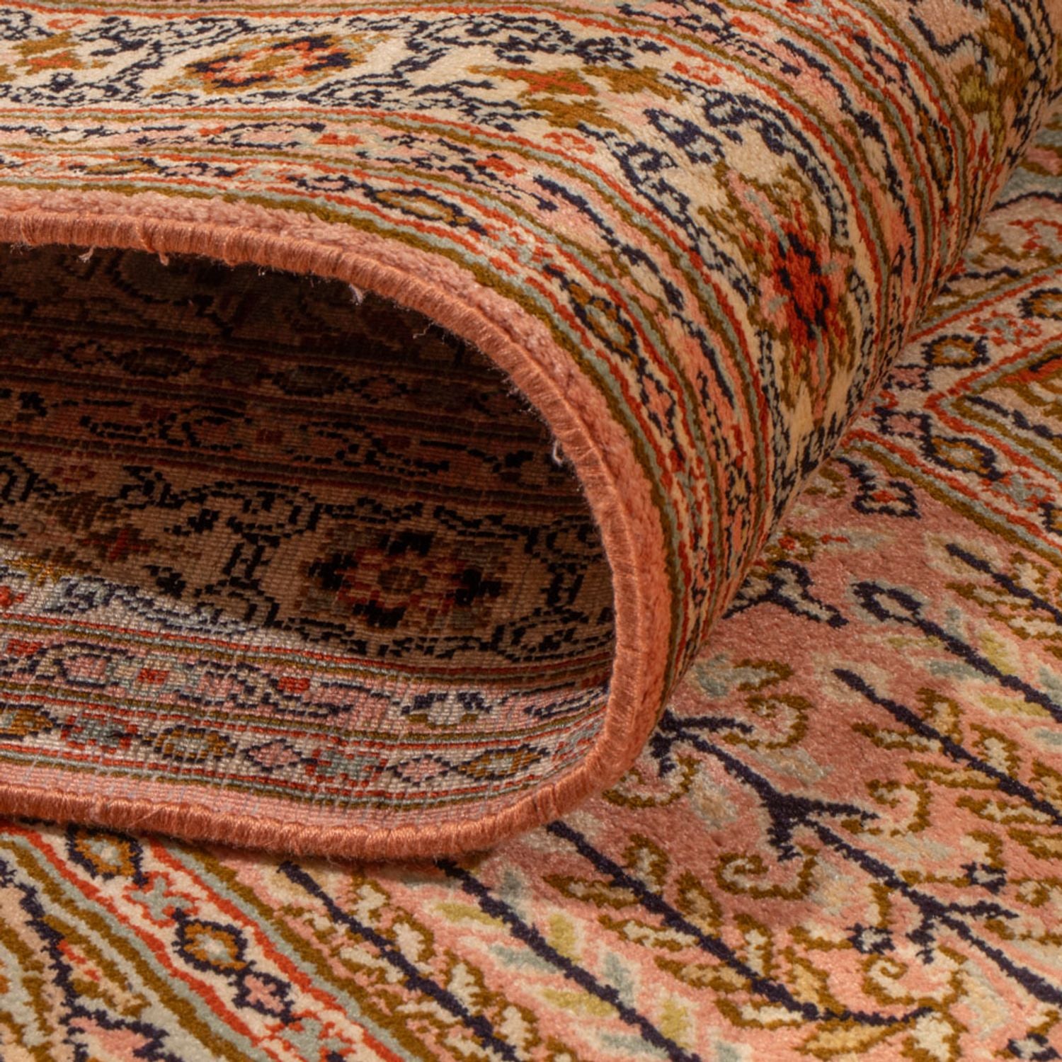 Løber Silketæppe - Kashmir Silk - 282 x 79 cm - mørk beige