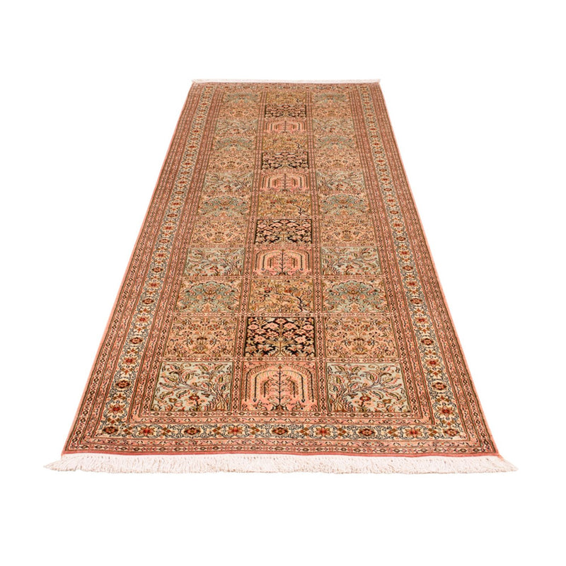 Løber Silketæppe - Kashmir Silk - 282 x 79 cm - mørk beige