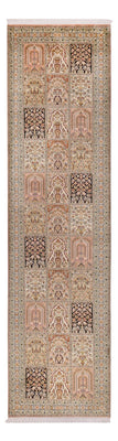 Løber Silketæppe - Kashmir Silk - 310 x 81 cm - mørk beige