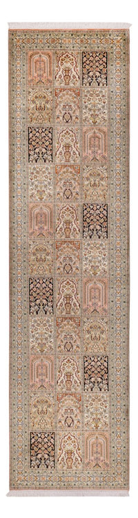 Løber Silketæppe - Kashmir Silk - 310 x 81 cm - mørk beige