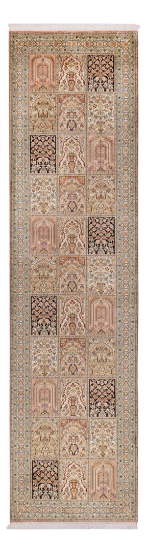 Løber Silketæppe - Kashmir Silk - 310 x 81 cm - mørk beige