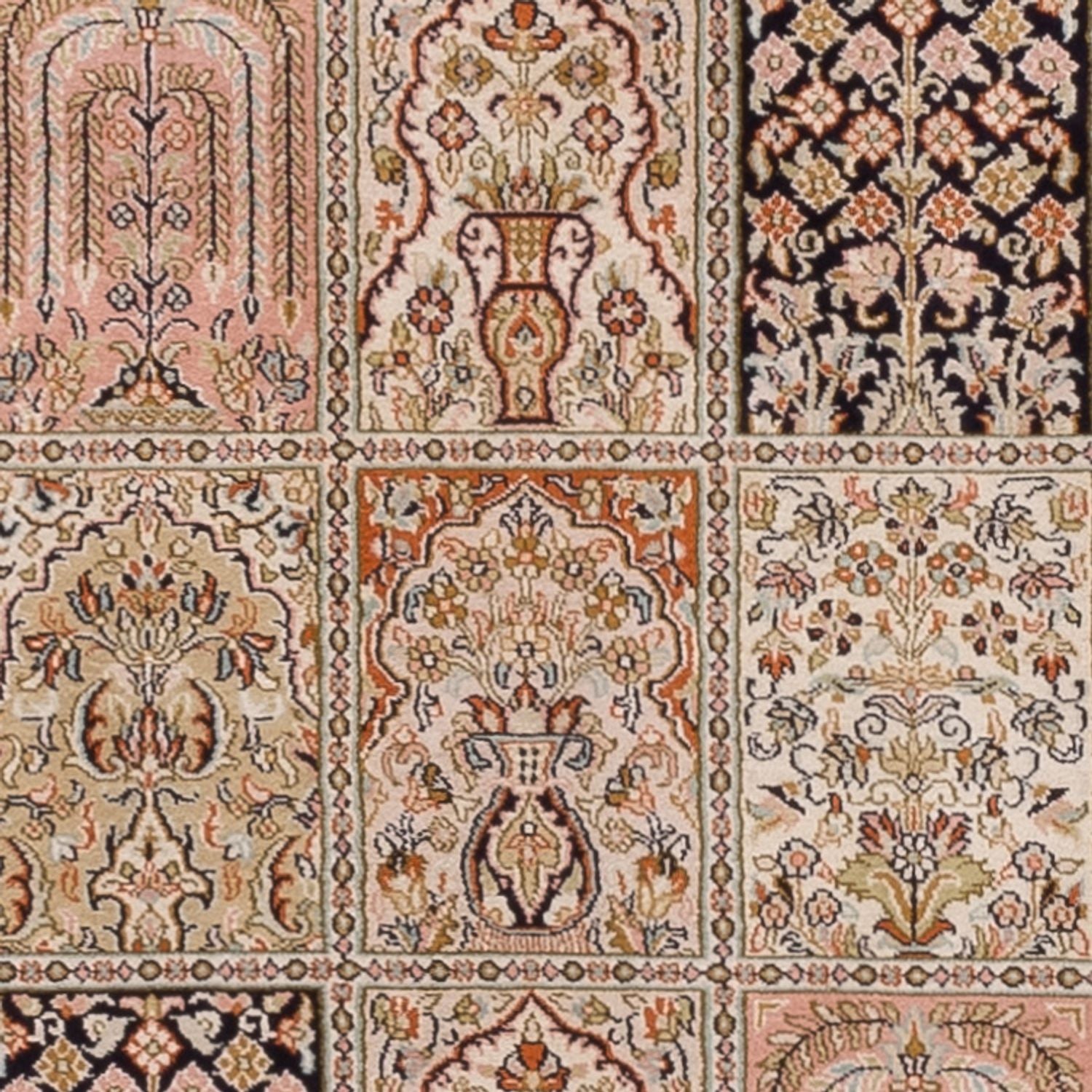 Løber Silketæppe - Kashmir Silk - 310 x 81 cm - mørk beige