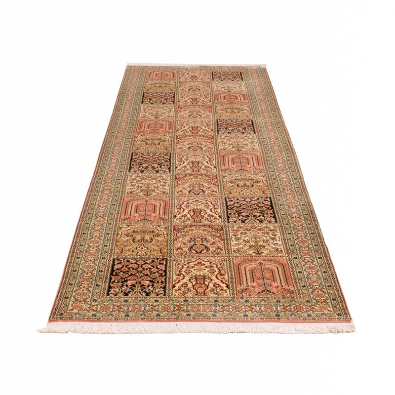 Løber Silketæppe - Kashmir Silk - 310 x 81 cm - mørk beige