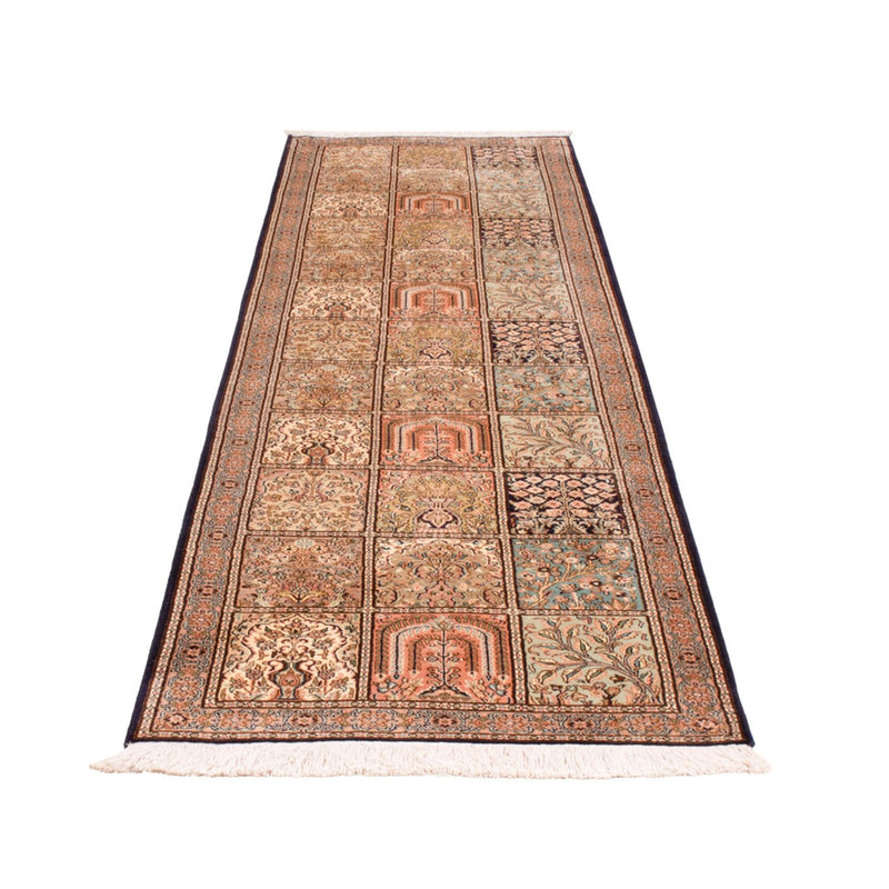 Løber Silketæppe - Kashmir Silk - 304 x 77 cm - mørk beige
