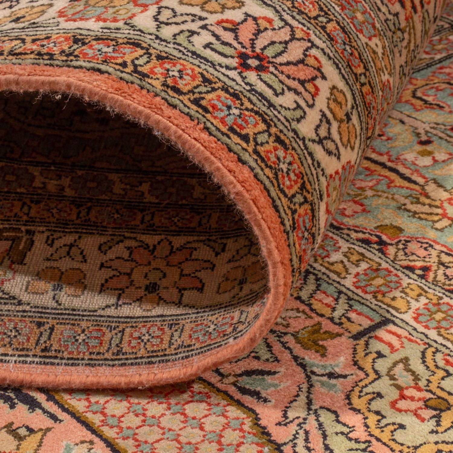 Løber Silketæppe - Kashmir Silk - 287 x 79 cm - mørk beige