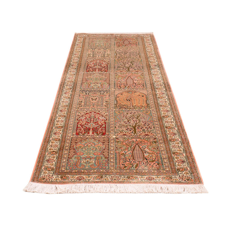 Løber Silketæppe - Kashmir Silk - 287 x 79 cm - mørk beige
