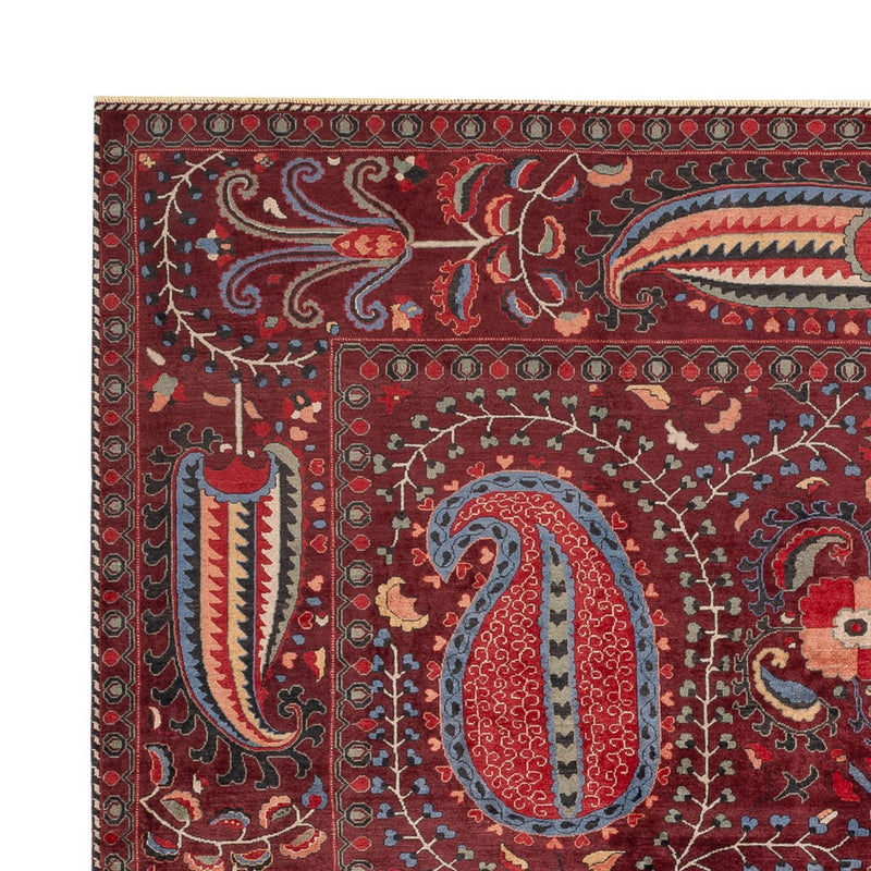 Designer Teppich - 309 x 251 cm - weinrot
