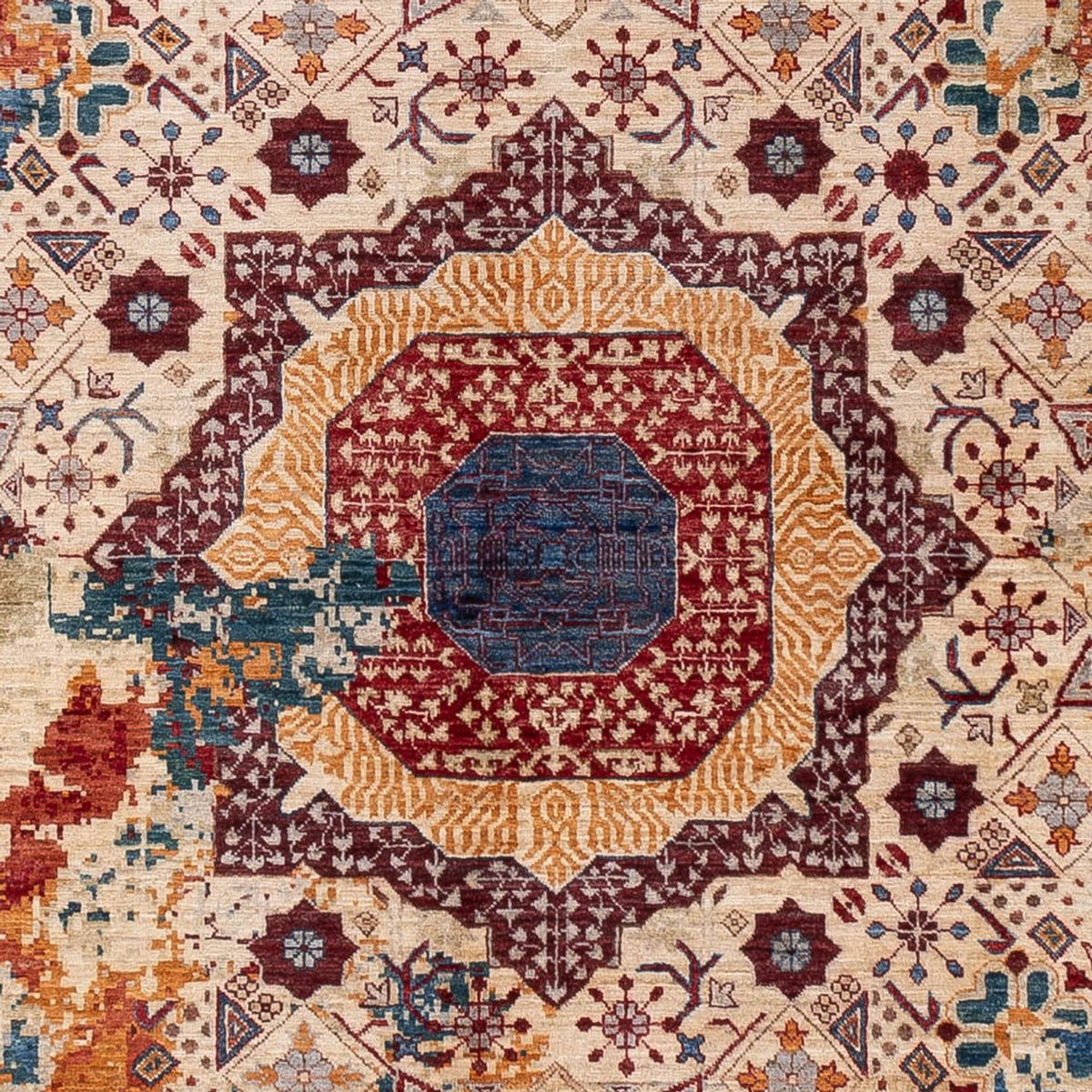 Designer tæppe - 292 x 247 cm - flerfarvet