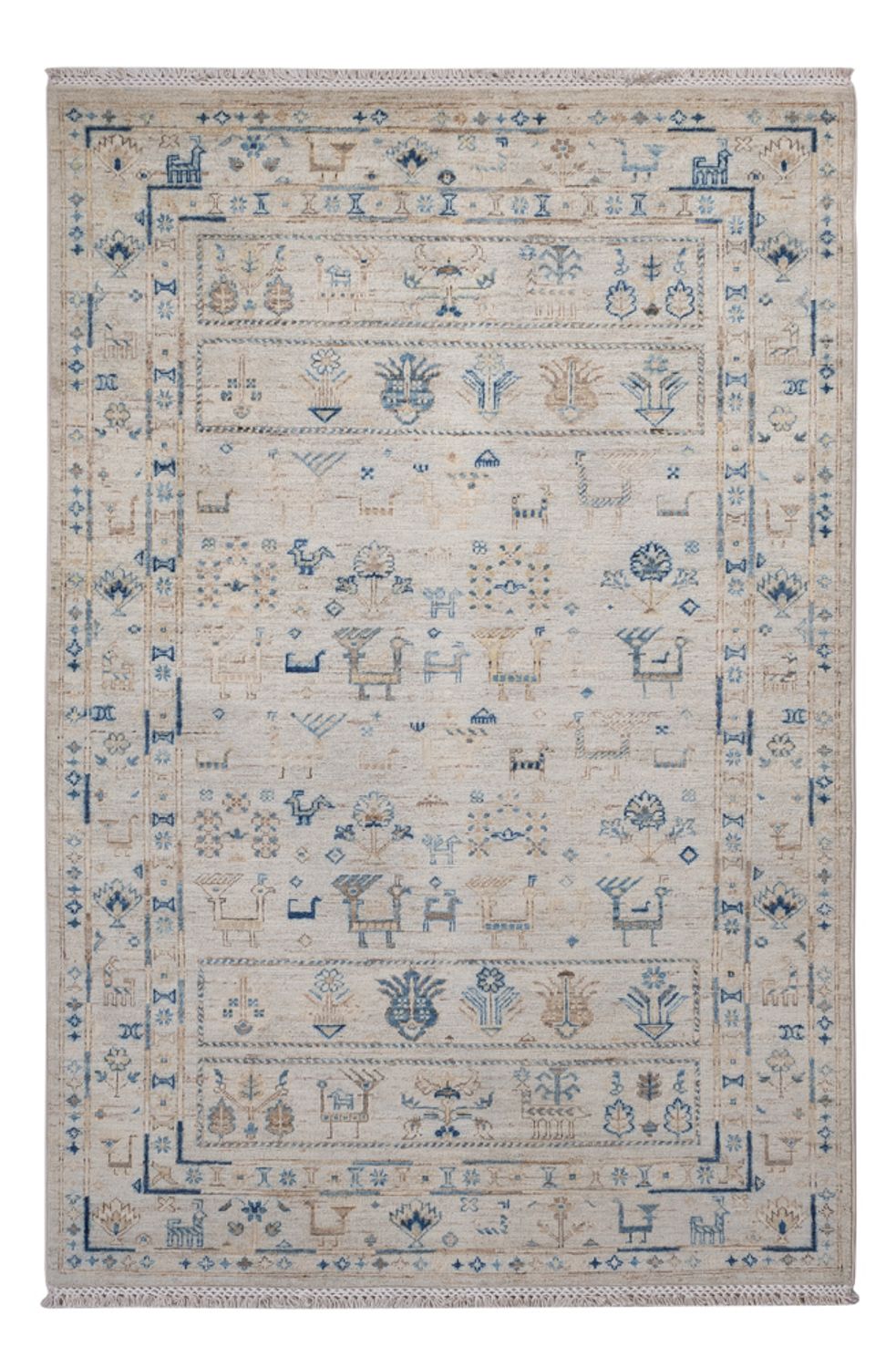 Designer Teppich - 185 x 121 cm - silber