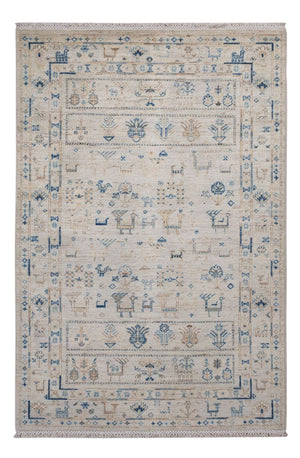 Designer Teppich - 185 x 121 cm - silber