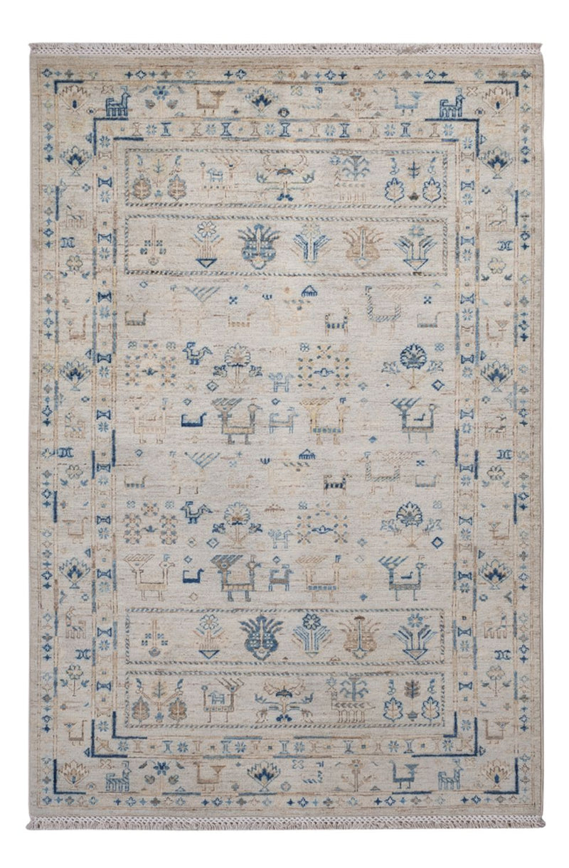 Designer Teppich - 185 x 121 cm - silber
