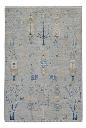 Designer Teppich - 181 x 120 cm - silber
