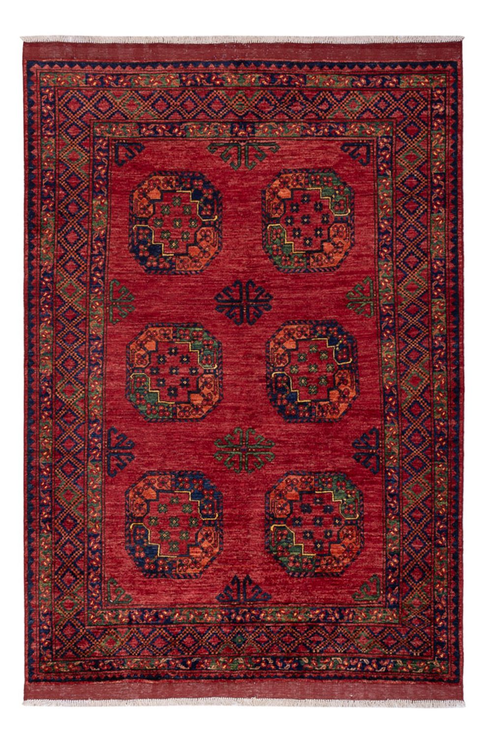 Afghansk tæppe - Kunduz - 222 x 154 cm - rød