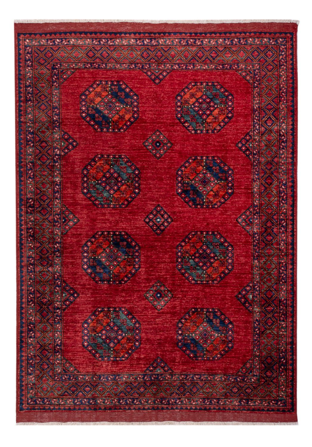 Afghansk tæppe - Kunduz - 240 x 174 cm - rød