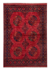 Afghansk tæppe - Kunduz - 234 x 172 cm - rød