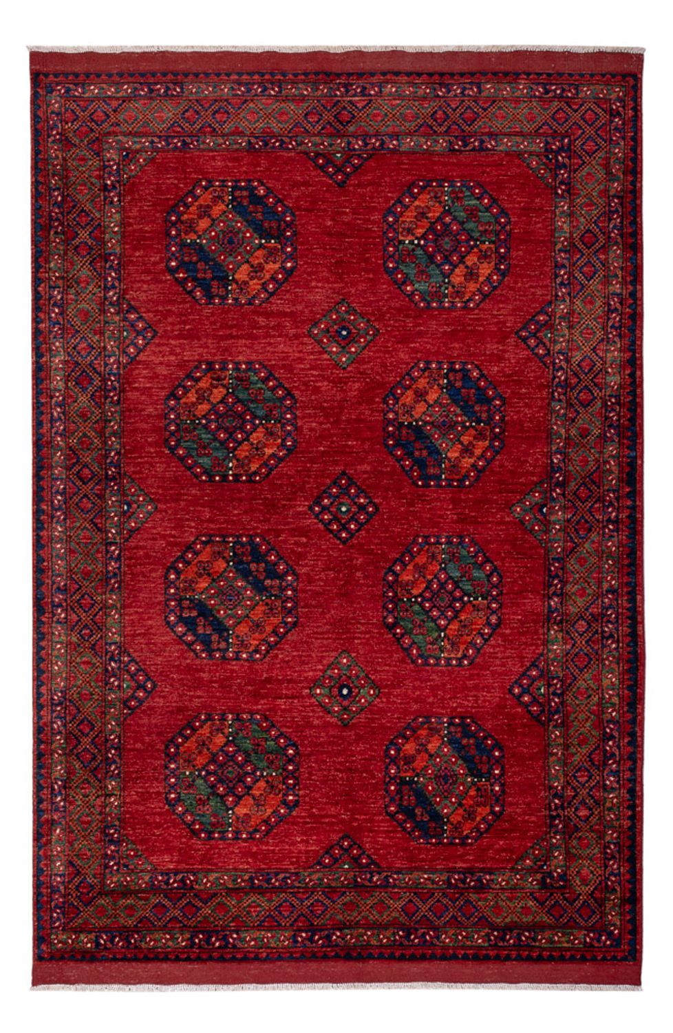 Afghansk tæppe - Kunduz - 256 x 176 cm - rød