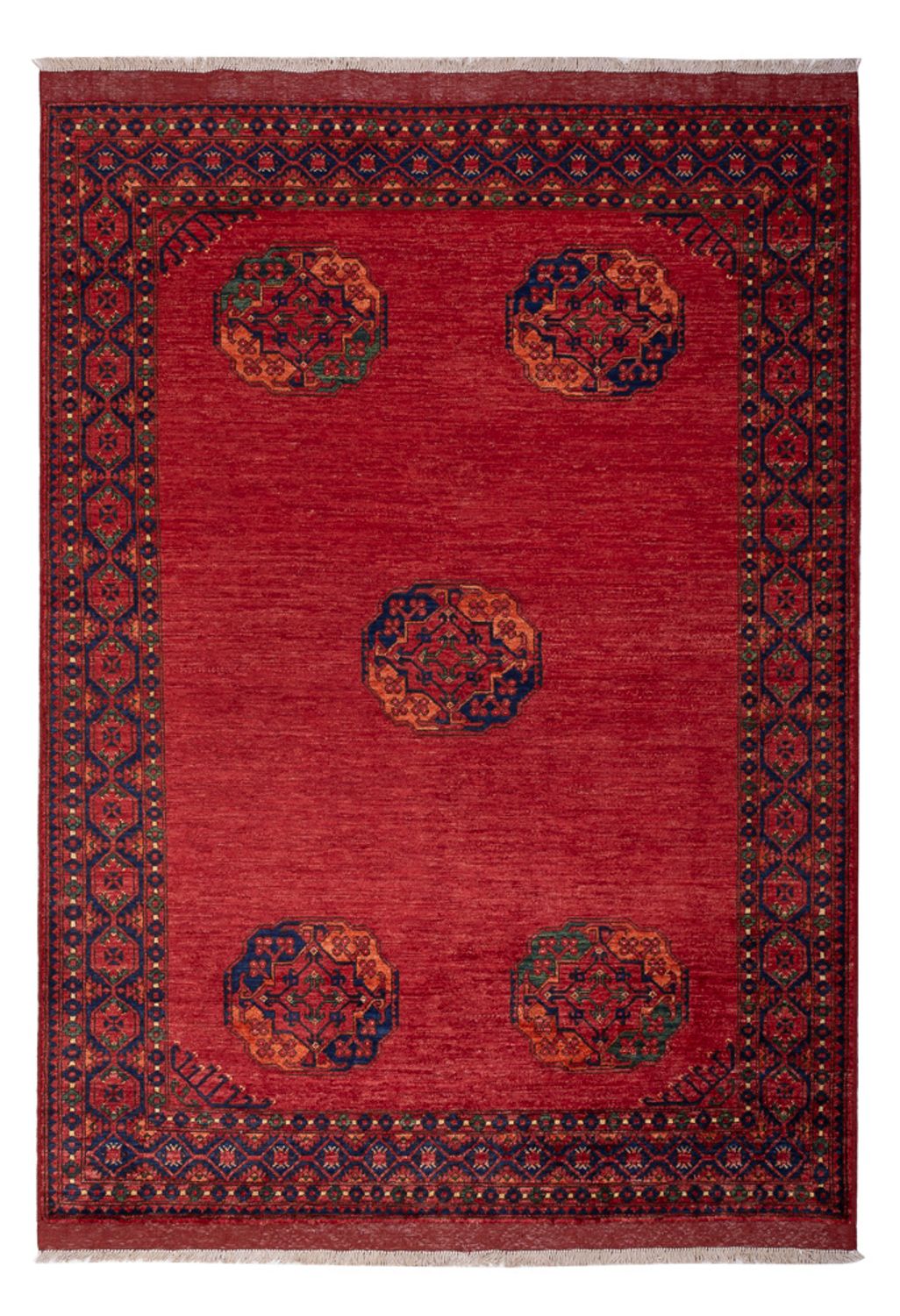 Afghansk tæppe - Kunduz - 241 x 177 cm - rød