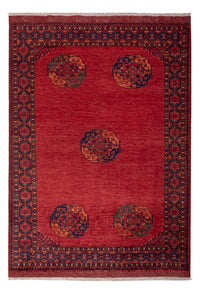 Afghansk tæppe - Kunduz - 241 x 177 cm - rød