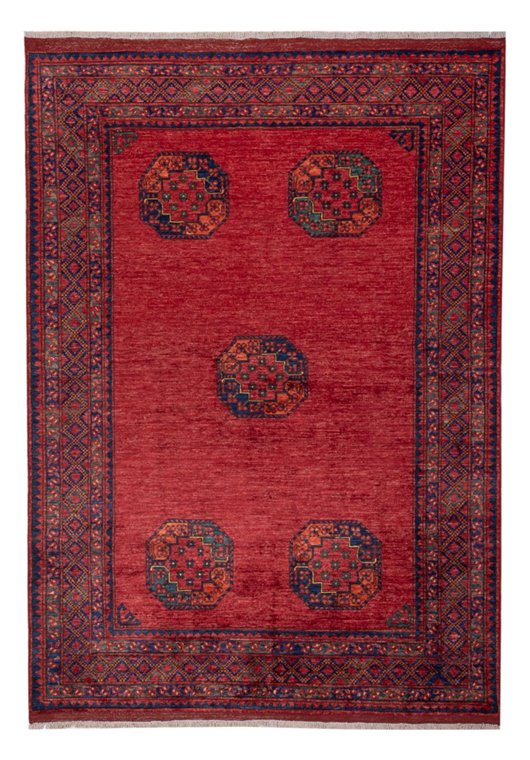 Afghansk tæppe - Kunduz - 238 x 172 cm - rød