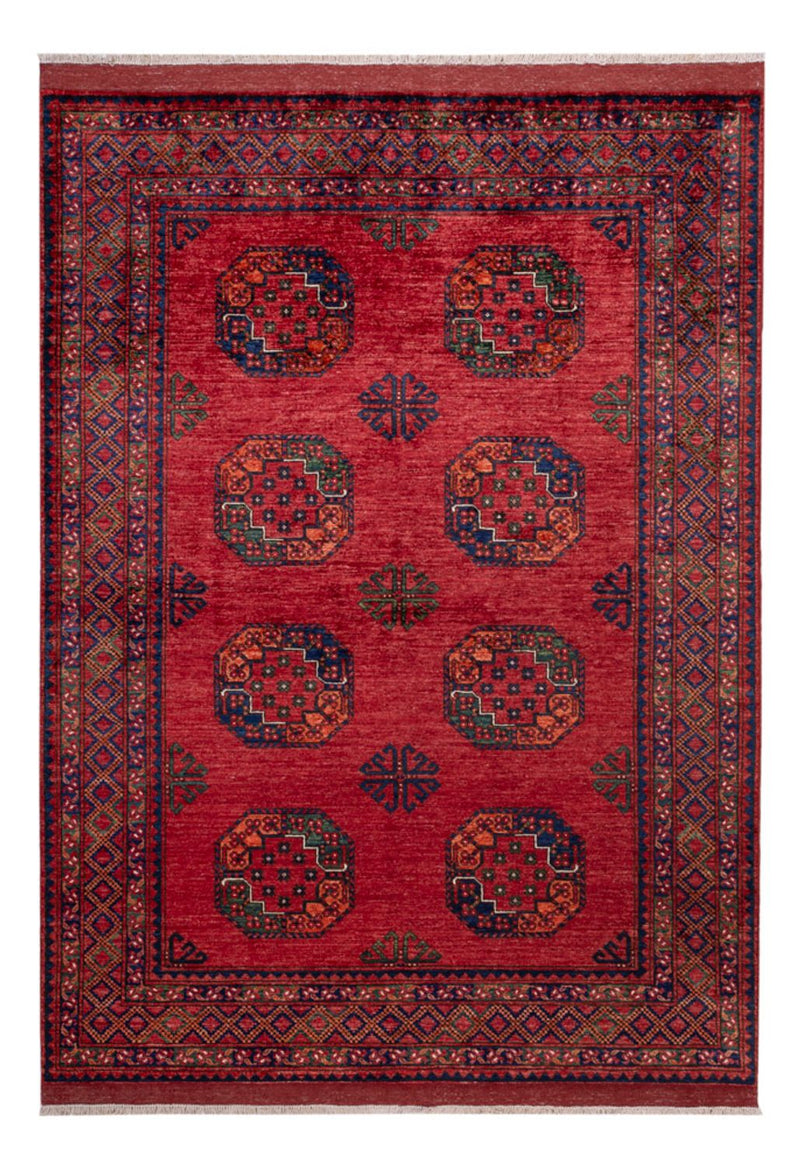 Afghansk tæppe - Kunduz - 243 x 177 cm - rød
