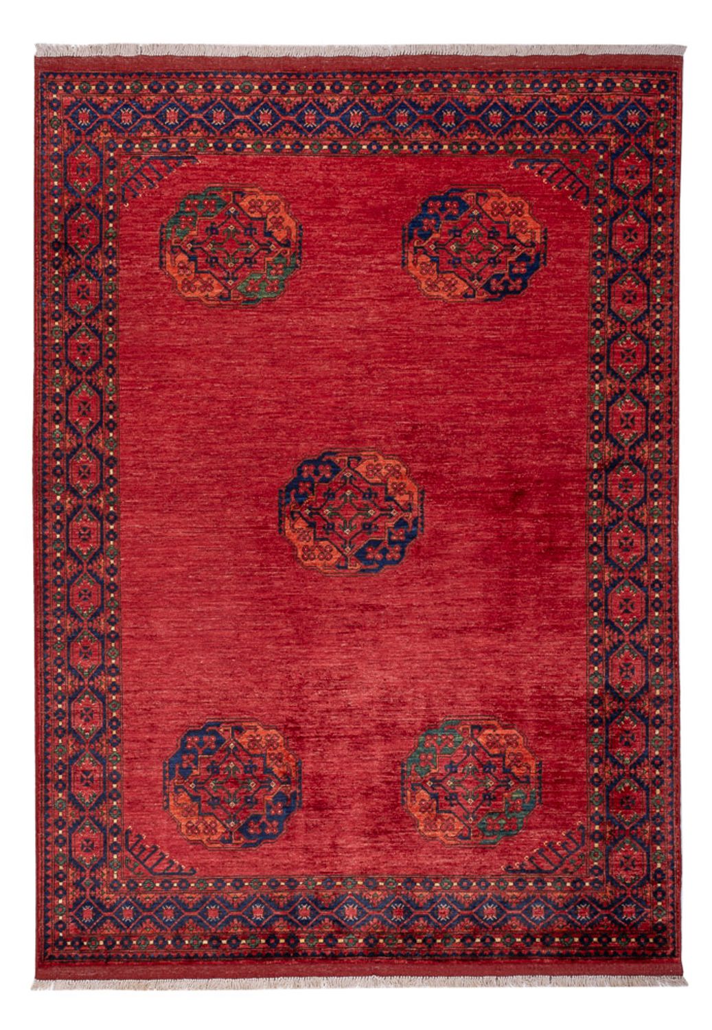 Afghansk tæppe - Kunduz - 243 x 175 cm - rød