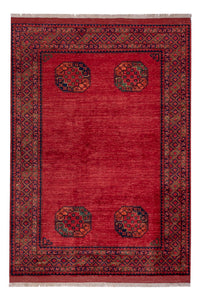 Afghansk tæppe - Kunduz - 241 x 175 cm - rød