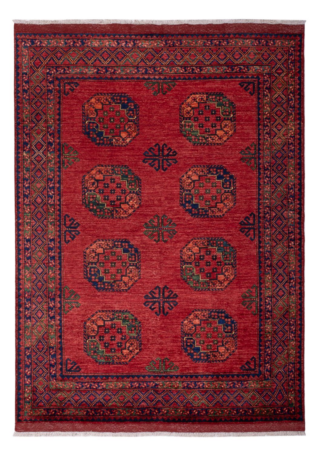 Afghansk tæppe - Kunduz - 246 x 180 cm - rød