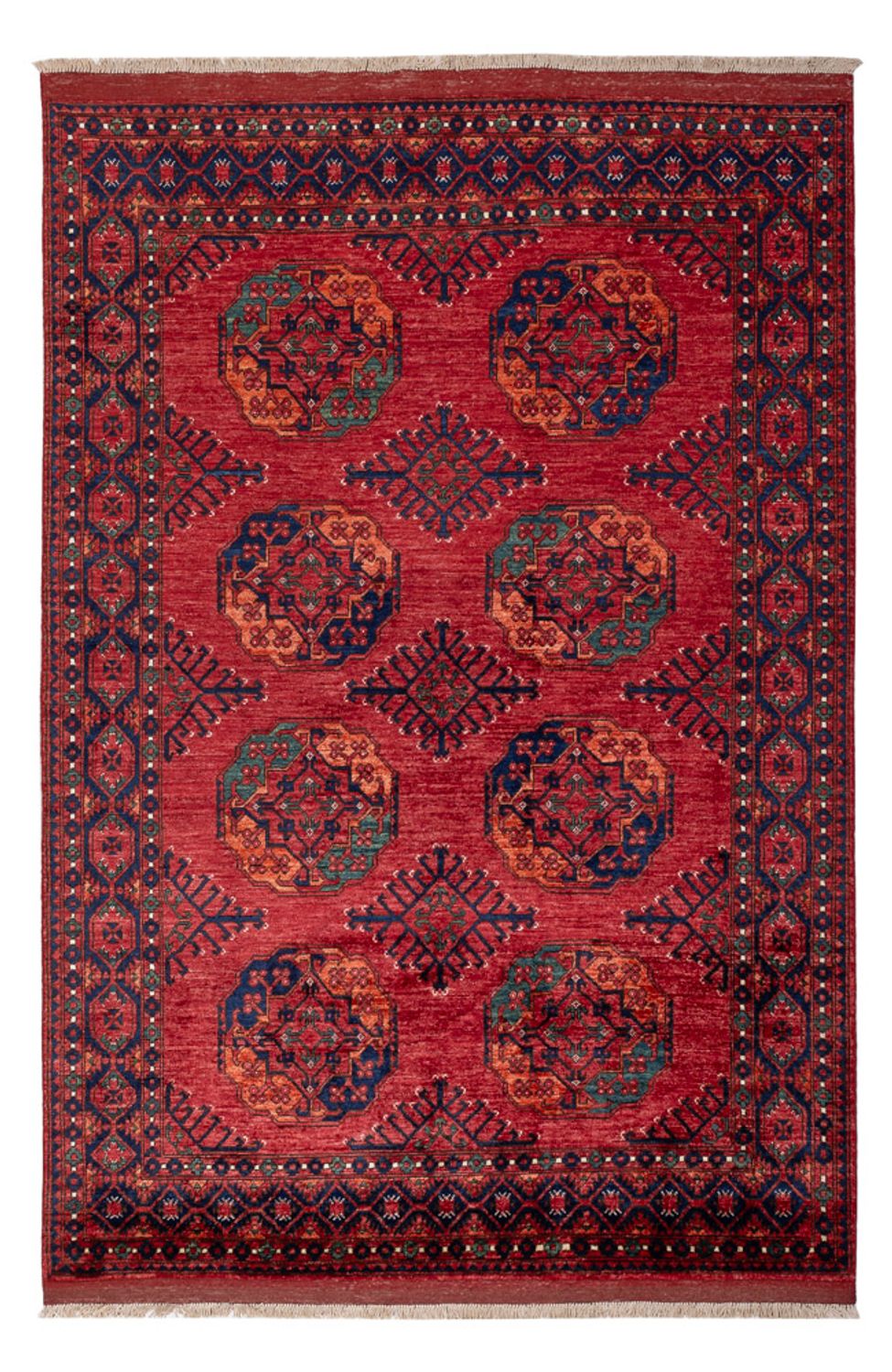 Afghansk tæppe - Kunduz - 234 x 176 cm - rød