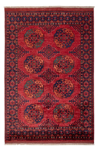 Afghansk tæppe - Kunduz - 234 x 176 cm - rød