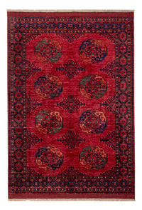 Afghansk tæppe - Kunduz - 241 x 174 cm - rød
