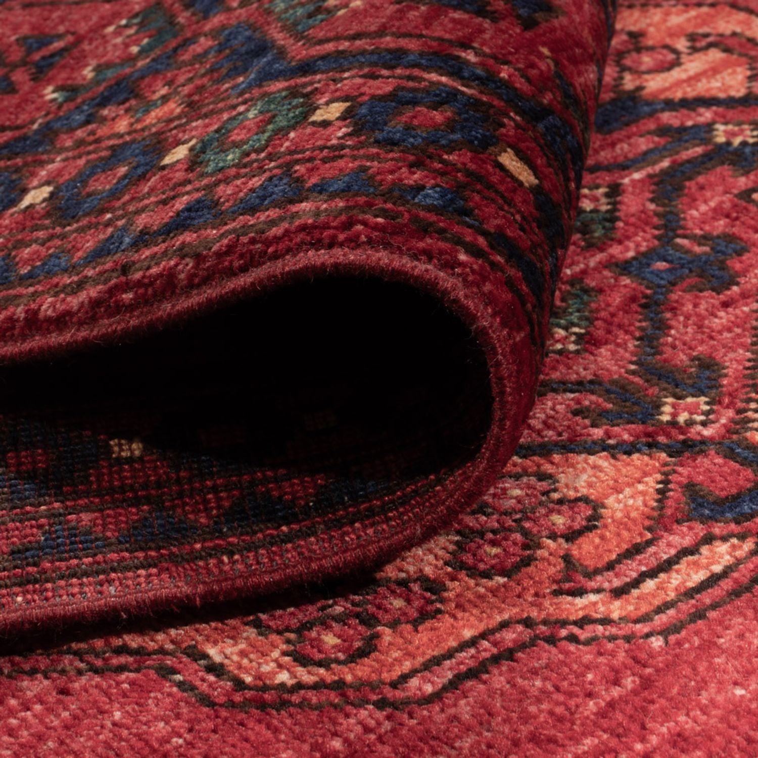 Afghansk tæppe - Kunduz - 241 x 174 cm - rød